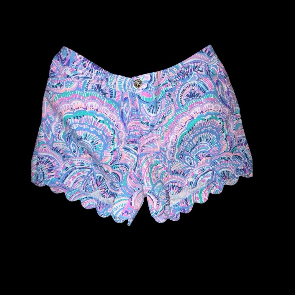 Lilly Pulitzer Shorts 16 Buttercup Scallop Coastal Preppy Resort‎ Happy Clam